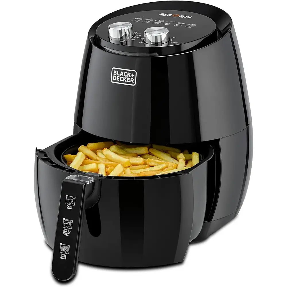 Black&Decker Black & Decker 4.5L Rapid Air Convection Manual Air fryer | AF350-B5 - Home & Kitchen - Lebanon