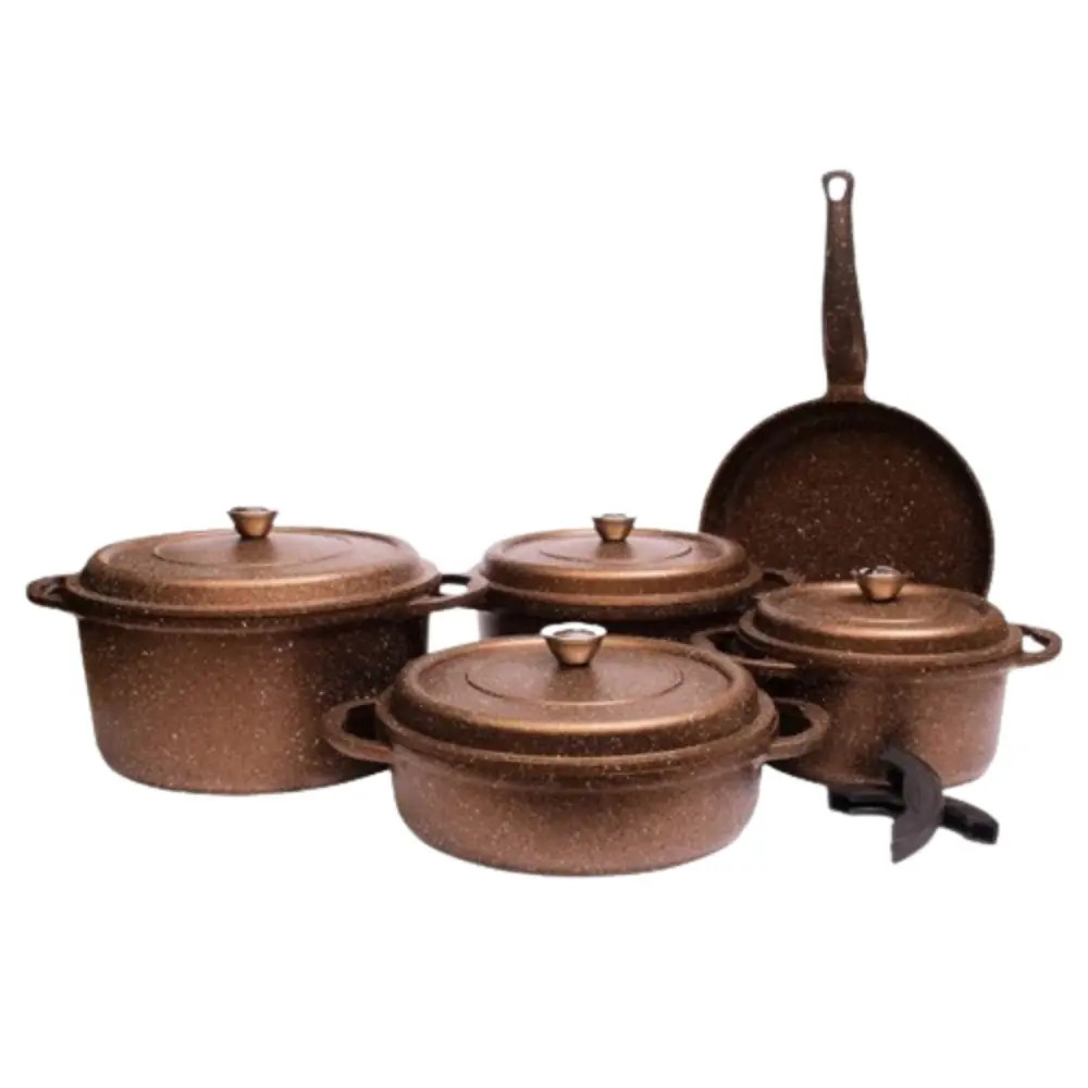 Falez Falez Nova Cast Premium 9-Piece Cookware Set (Copper) | HUR-A-15413 - Home & Kitchen - Lebanon