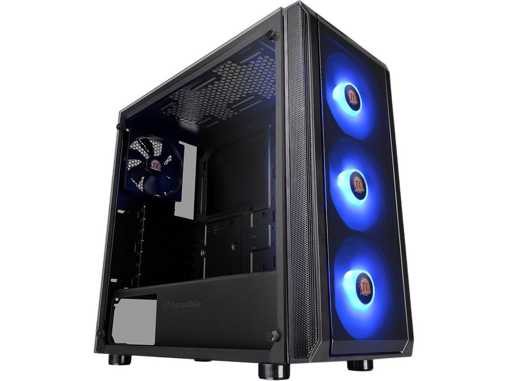 Thermaltake Thermaltake Versa J23 Tempered Glass RGB Edition CA-1L6-00M1WN-01 Black Steel / Tempered Glass ATX Mid Tower Computer Case - Computers & Tech - Lebanon