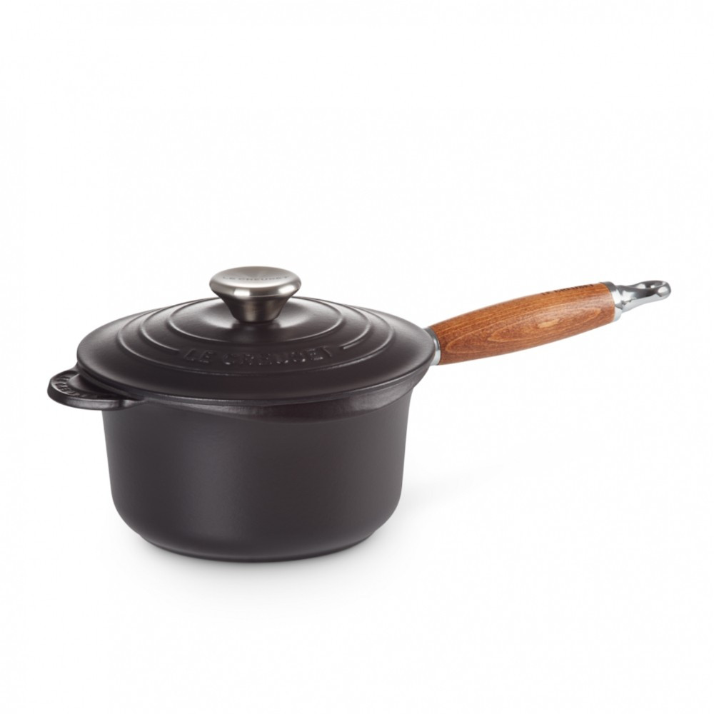 Le Creuset Le Creuset Casserole with long wooden handle 18cm Black | 0024147257585 - Home & Kitchen - Lebanon