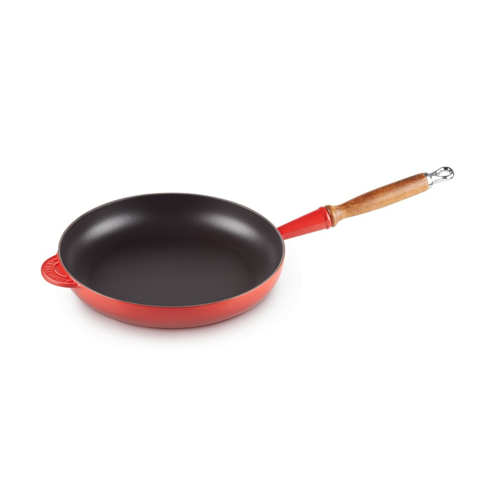 Le Creuset Le Creuset Frying Pan Evo Wood. 28cm Cherry | 0024147324409 - Home & Kitchen - Lebanon