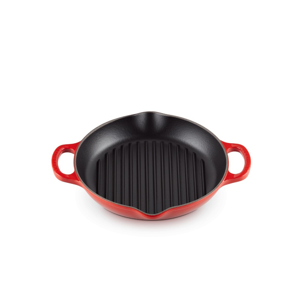 Le Creuset Le Creuset Grill Round Deep Evo 25cm Cherry | 0024147307167 - Home & Kitchen - Lebanon