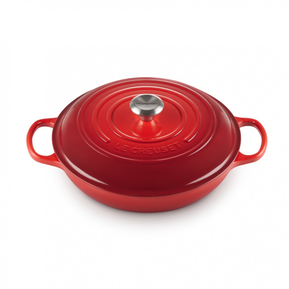 Le Creuset Le Creuset low Evo Pan Evo 30cm Cherry | 0024147263029 - Home & Kitchen - Lebanon