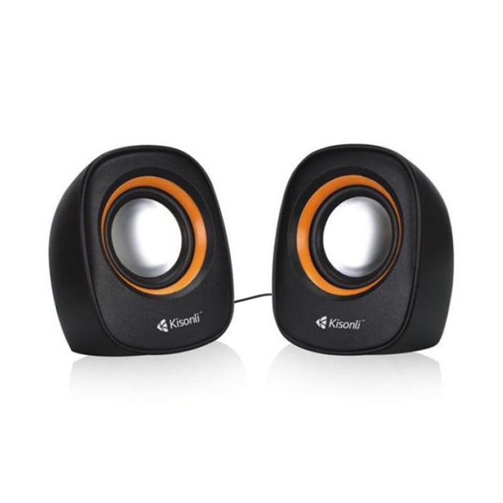 Kisonli Kisonli V360 Wired USB Multimedia Computer System Speaker - Orange - Computers & Tech - Lebanon