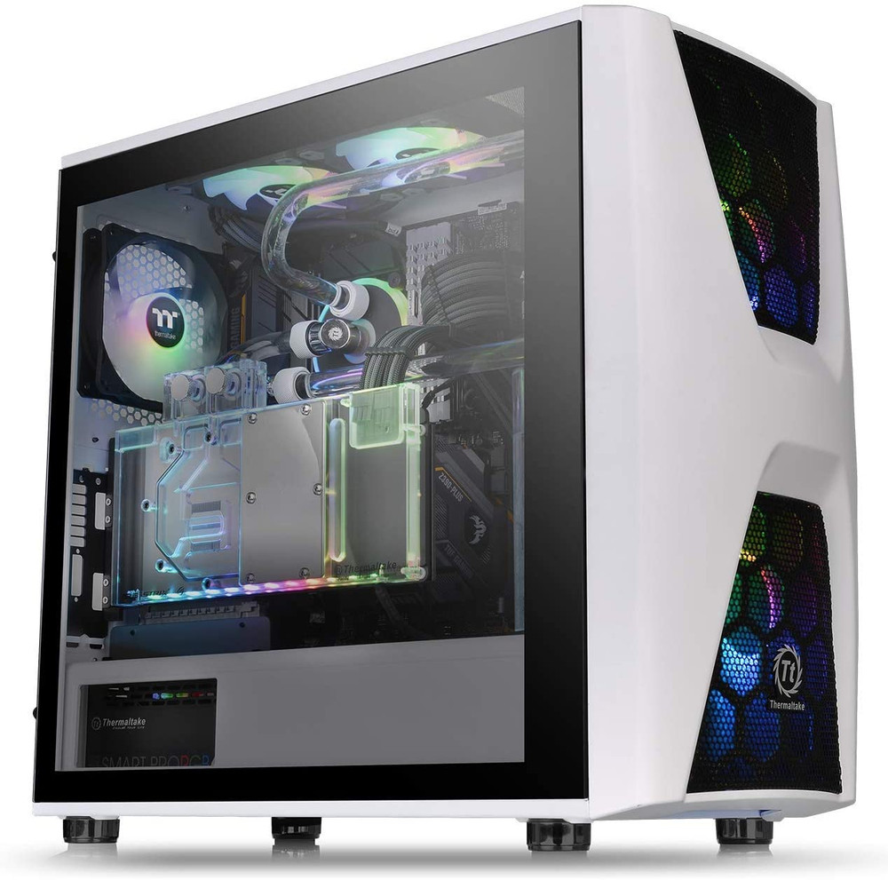 Thermaltake Thermaltake Commander C34 Snow Motherboard Sync ARGB ATX Mid Tower Computer Chassis with 2 200mm ARGB 5V Motherboard Sync RGB Front Fans + 1 120mm Rear Black Fan Pre-Installed CA-1N5-00M6WN-00 - Computers & Tech - Lebanon