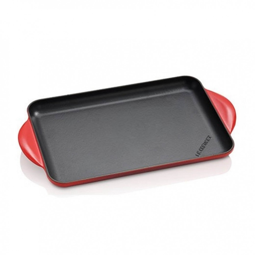 Le Creuset Le Creuset Rectangular Grill 32 32x22cm Cherry | 0024147305989 - Home & Kitchen - Lebanon