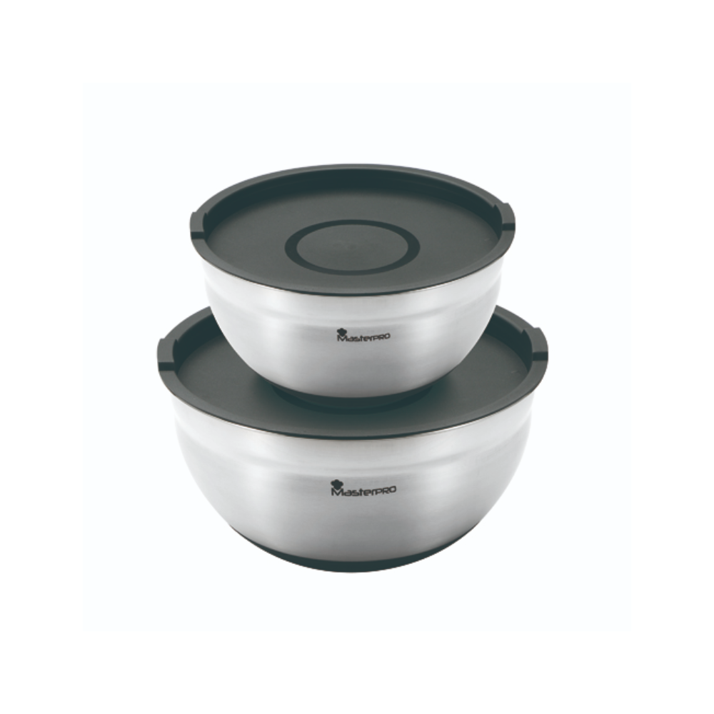 MasterPro Masterpro - Set Of 2 Bowls With Lids | BGMP-1553 - Home & Kitchen - Lebanon