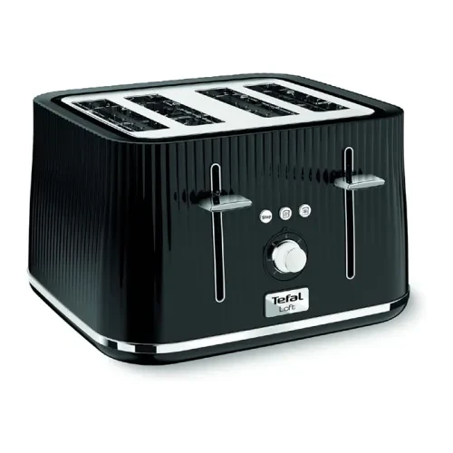 Tefal 1700 W Loft Toaster 4 Slots, Black & SS | TT760840