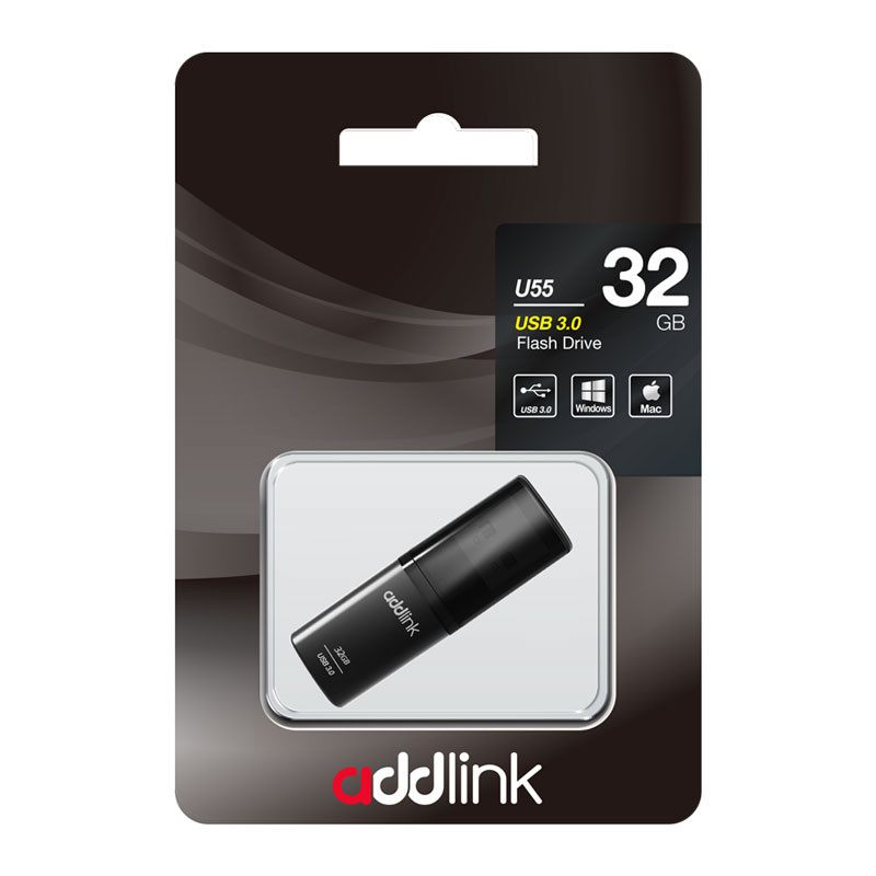 Addlink Addlink U55 32GB USB Flash Drive (3.0) - Black | ad32GBU55B3 - Computers & Tech - Lebanon