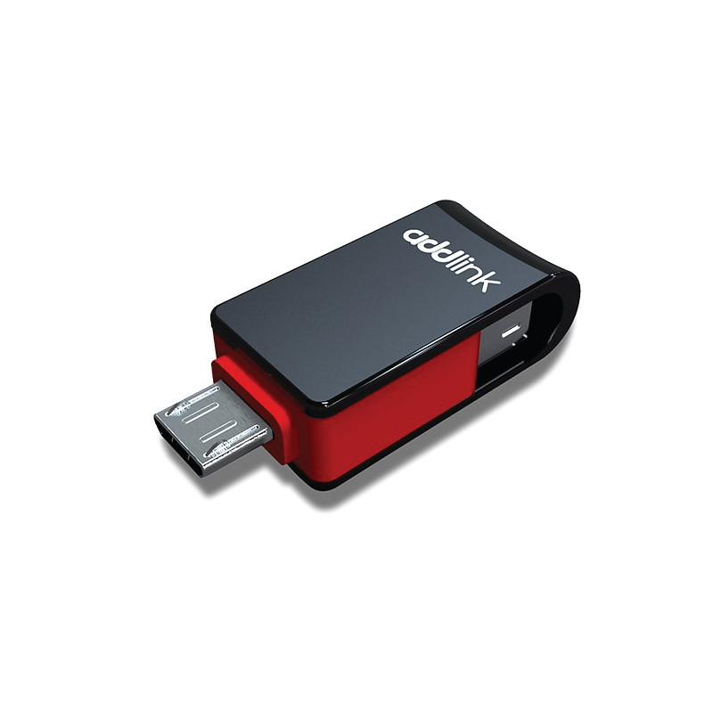 Addlink Addlink Flash Drive T10 8GB 2in1(USB 2.0+Micro USB) Black&Red | ad08GBT10R2 - Computers & Tech - Lebanon
