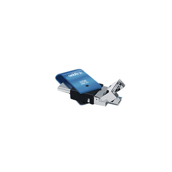 Addlink Addlink Flash Drive T80 32GB 3in1(TypeC+Micro USB+USB 3.1)Blue | ad32GBT80B3 - Computers & Tech - Lebanon