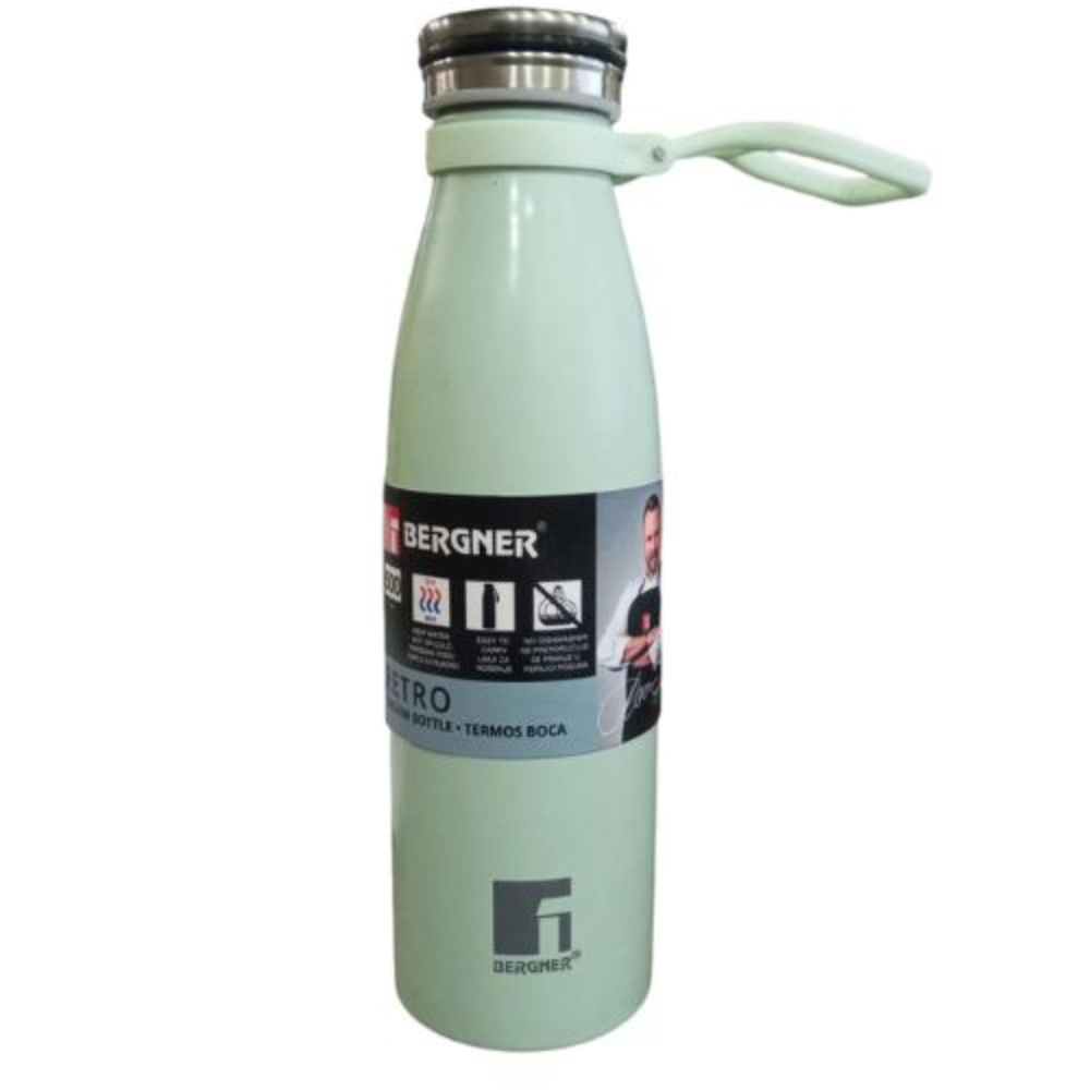 Bergner Bergner Stainless Steel Green Drinking Bottle 500ml | BG-37597-AA - Home & Kitchen - Lebanon