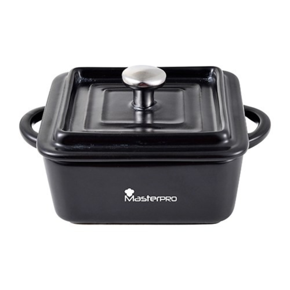 MasterPro Masterpro Mini Square Casserole 13.5X10.6X4.5/6.5Cm Stoneware W/Lid Cook & Share | BGMP-10202 - Home & Kitchen - Lebanon