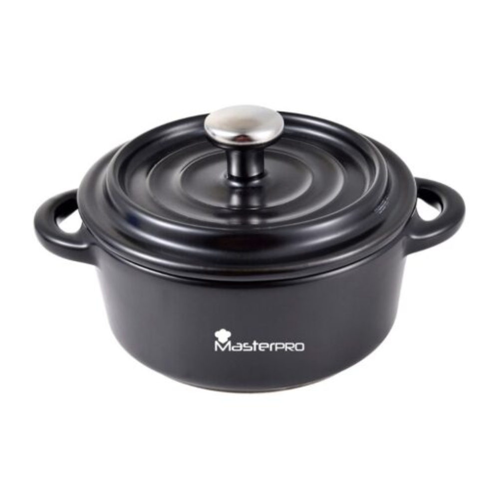 MasterPro Masterpro Mini Round Casserole 12.9X9.8X4.4/7.1Cm Stoneware W/Lid Cook & Share | BGMP-10204 - Home & Kitchen - Lebanon