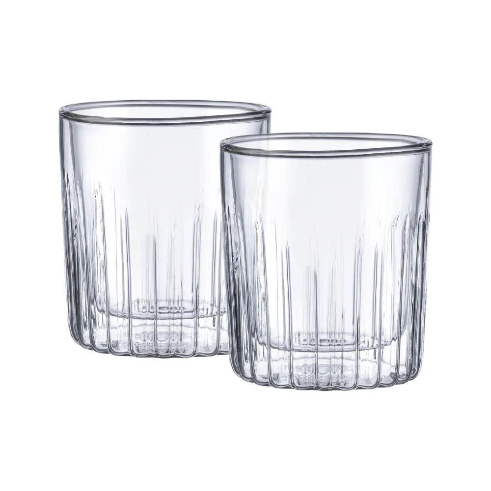 MasterPro Masterpro Set 2pcs Double Wall Borosilicate Mixed Drink Glasses 300ml | BGMP-20211 - Home & Kitchen - Lebanon
