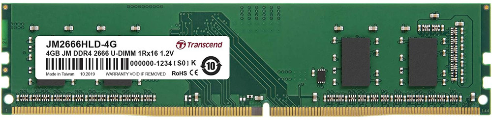 Transcend Transcend 4GB JM DDR4 2666 U-DIMM 1Rx16 1.2V (JM2666HLD-4G) - Computers & Tech - Lebanon
