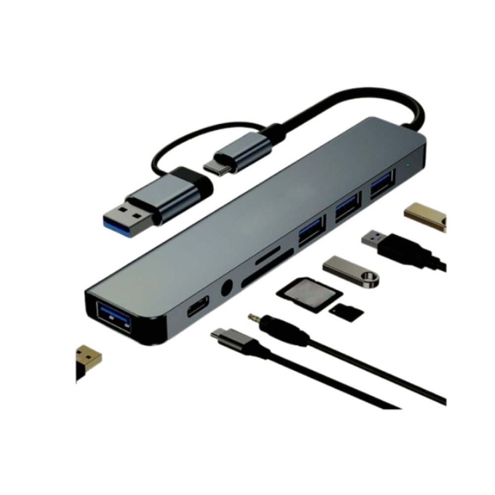 Heatz HEATZ 8 in 1 Multiport Hub | ZU08 - Computers & Tech - Lebanon