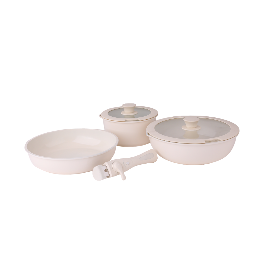 Zilan Zilan Cookware Set - 8 Pcs, Beige | ZLN0965 - Home & Kitchen - Lebanon
