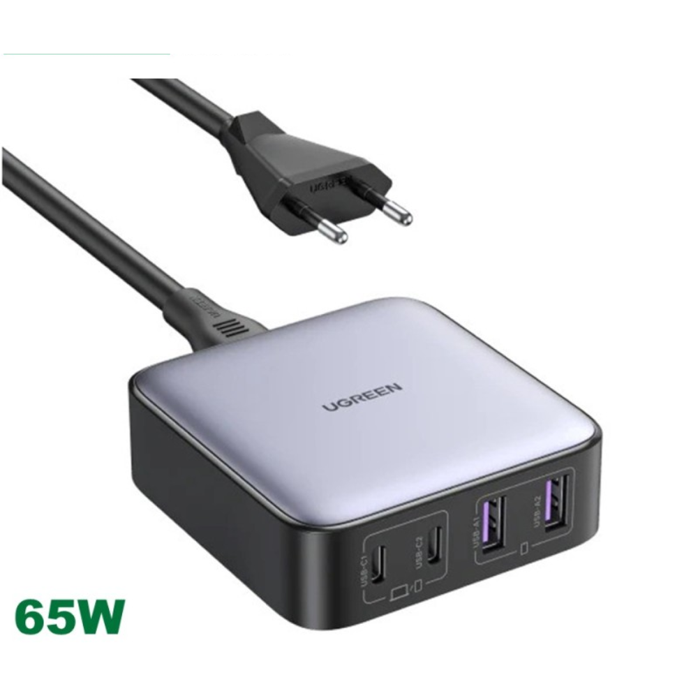 UGREEN UGREEN 65W GaN Tech Chip, 4 Ports Charger for Phones, Tablets, Ipads, Laptops & MacBooks | 90747 - Phones & Wearables - Lebanon