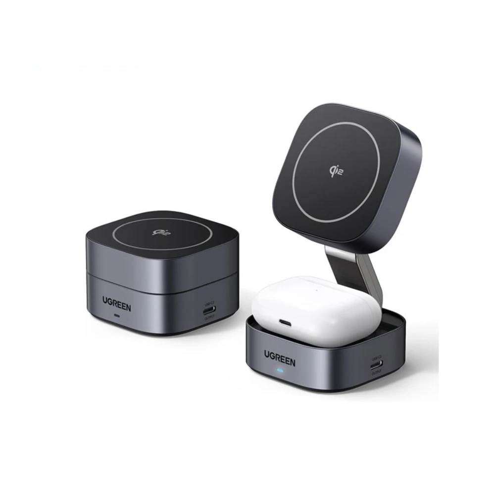 UGREEN UGREEN 2-in-1 Magnetic Wireless Charger for IPhone + AirPods, MagFlow Qi2 Magnetic Foldable Charging Station | 35316 - Phones & Wearables - Lebanon