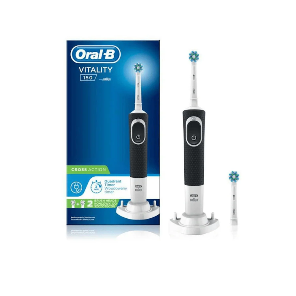Oral-B Oral-B Vitality 150 CrossAction Black Electric Rechargeable Toothbrush | D100.424.1 - Beauty & Personal Care - Lebanon