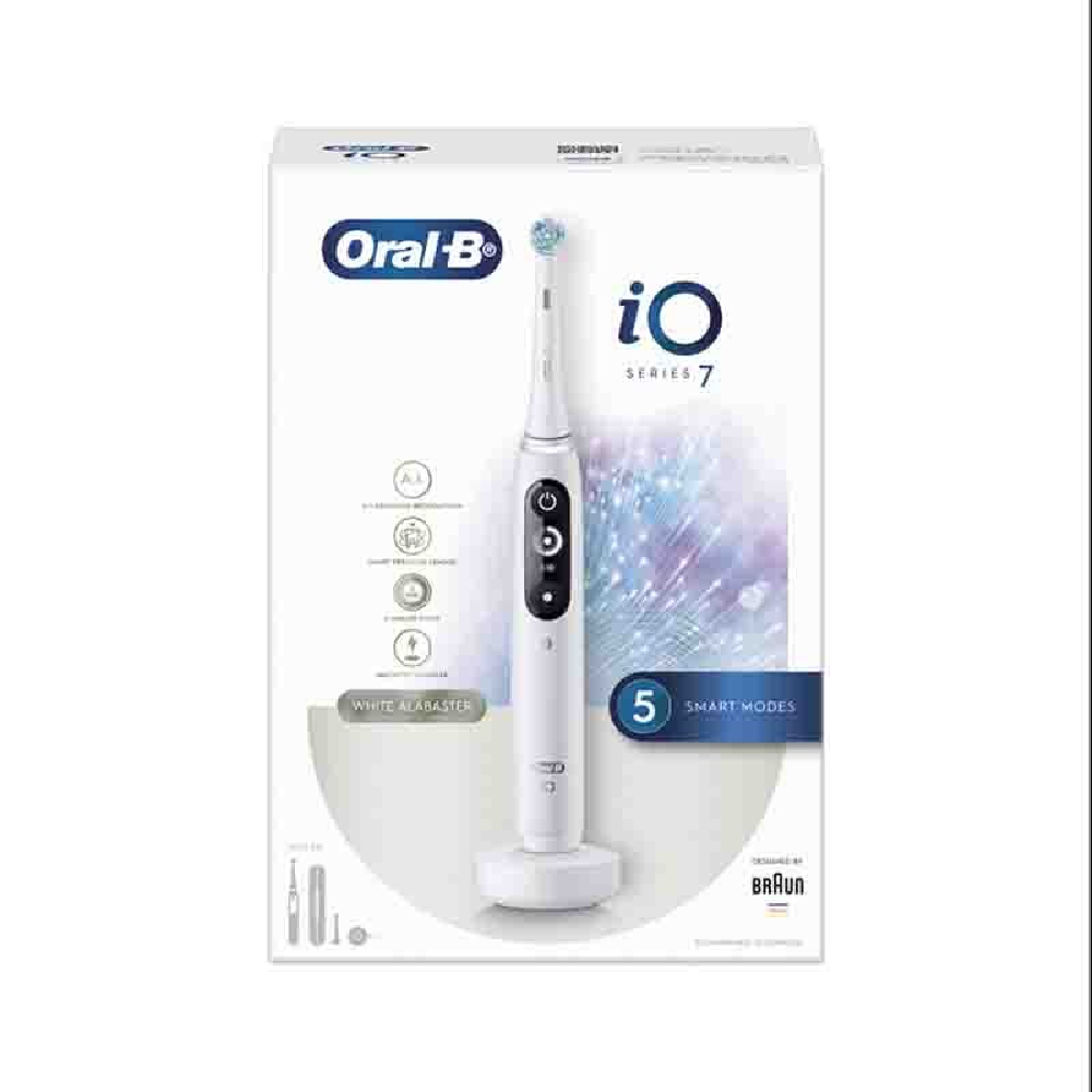 Oral-B Oral-B iO7 White Electric Toothbrush | iOM7.2A1.1B - Beauty & Personal Care - Lebanon