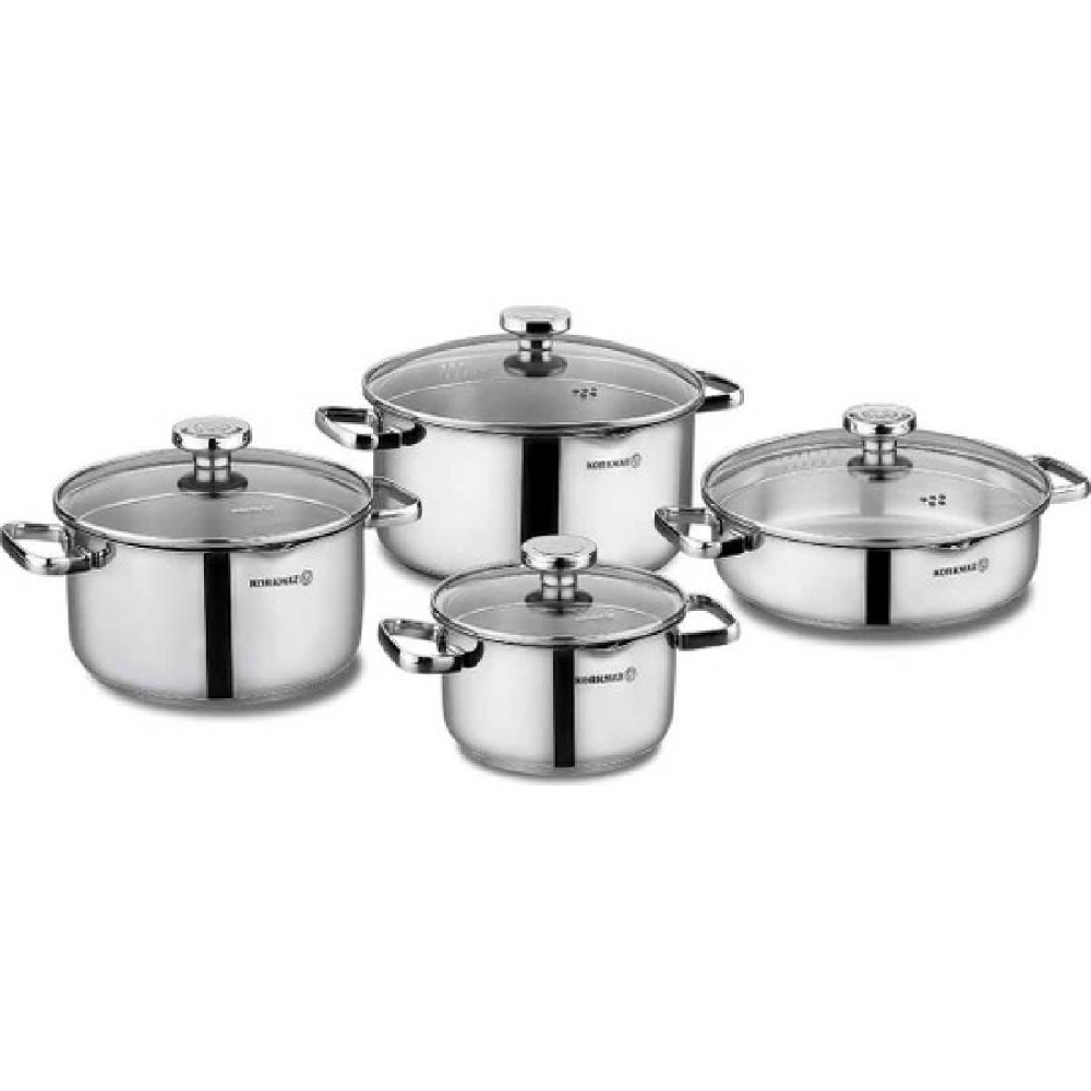 Korkmaz Korkmaz Aqua 8 Pcs Cookware Set | A1968 - Home & Kitchen - Lebanon