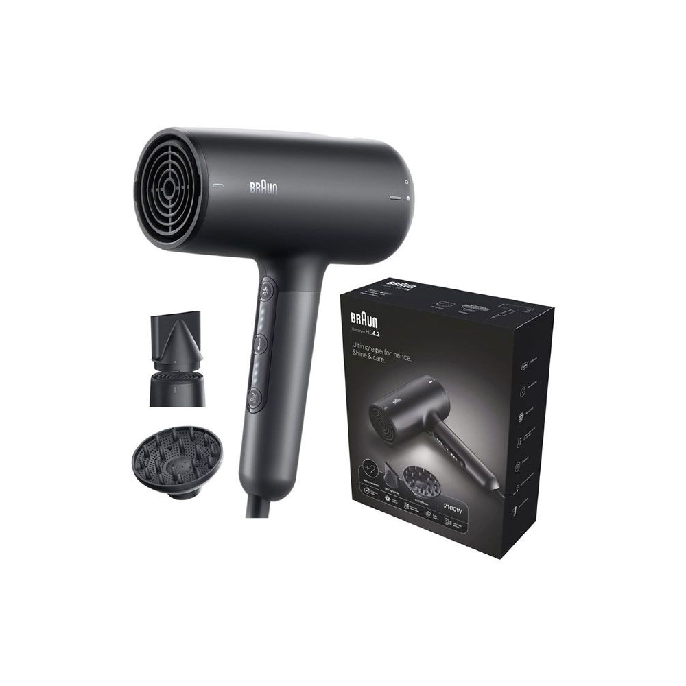 Braun Braun Hairdryer Hd4.2 Hair Dryer - Electro Black | BRHD425SDE - Beauty & Personal Care - Lebanon