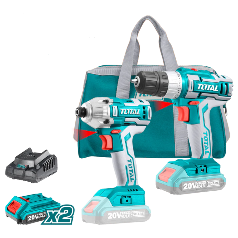 Total 20V مجموعة مقدح بطارية+فرد شد براغي تورك Total - Home & Kitchen - Lebanon