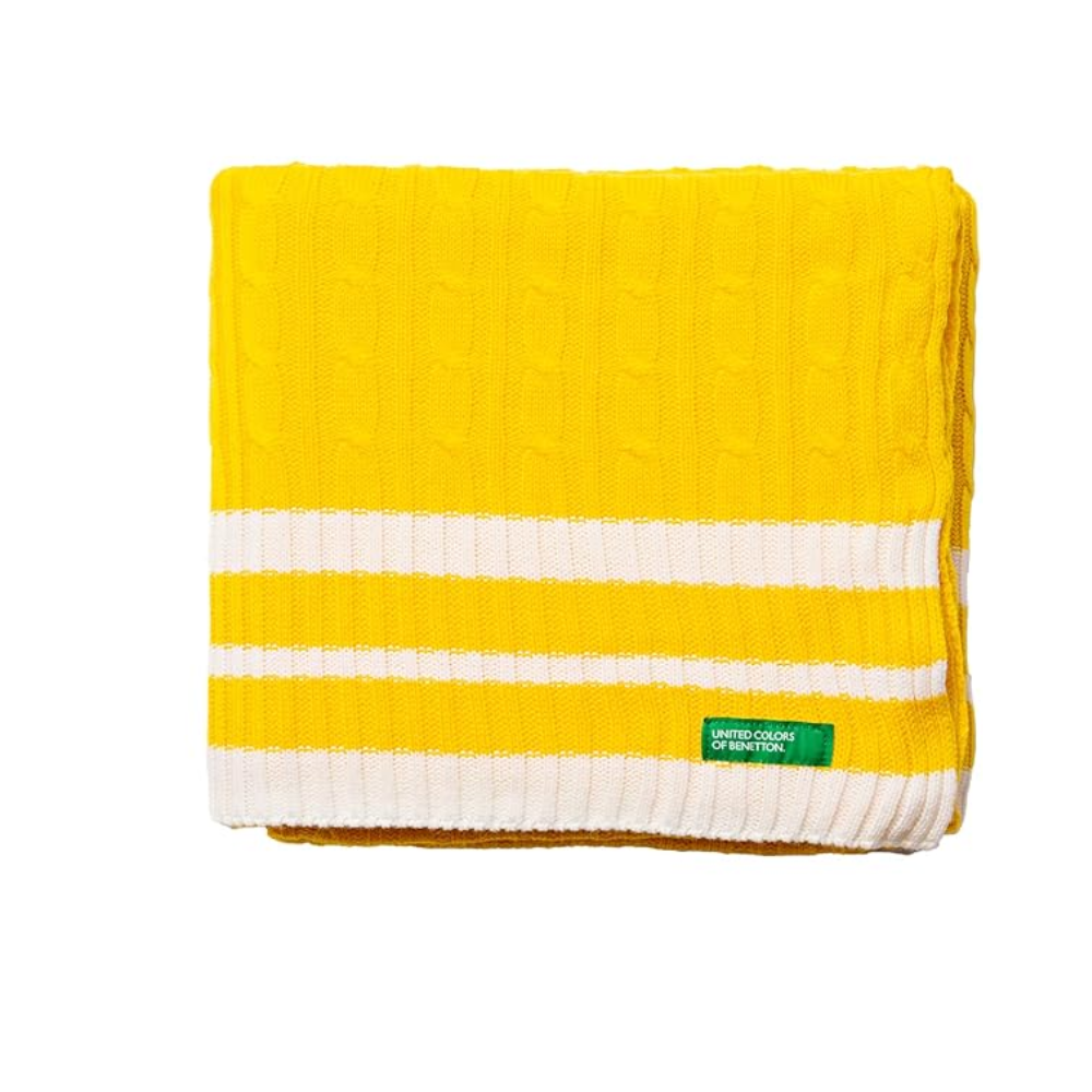 Benetton Benetton BLANKET 140X190CM YELLOW RAINBOW BE | BE-2335 - Home & Kitchen - Lebanon