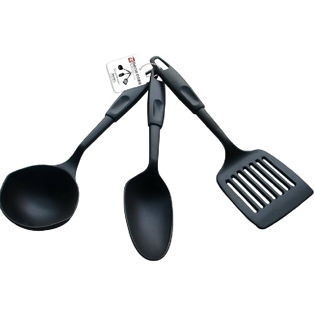 Bergner Bergner Set 3 PCS Kitchen Tools 1 SPATULA + 1 BRUSH + 1 SPOON | BG-47119-GY - Home & Kitchen - Lebanon