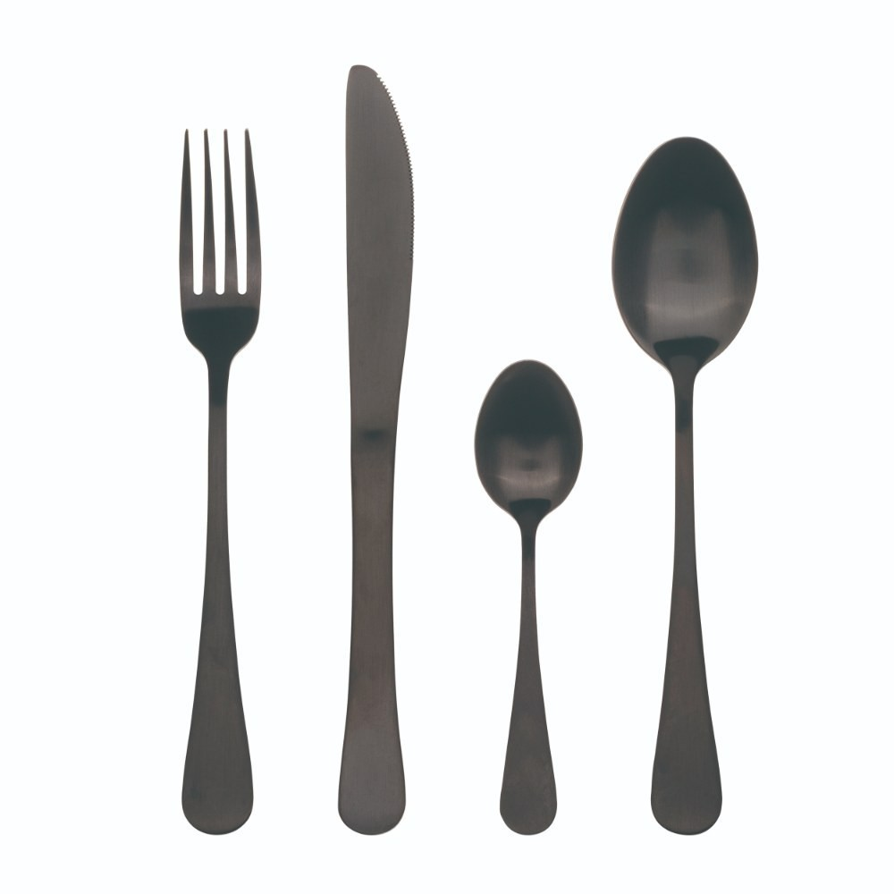 Bergner Bergner Set 24PC Cultery S/S Munich Black Shiny | BG-5245 - Home & Kitchen - Lebanon