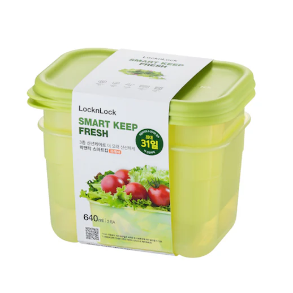 LocknLock LocknLock Fresh Block -640ML-2-piece Sleeve 31 Days Food Saving | LLHLE5200NS2 - Home & Kitchen - Lebanon