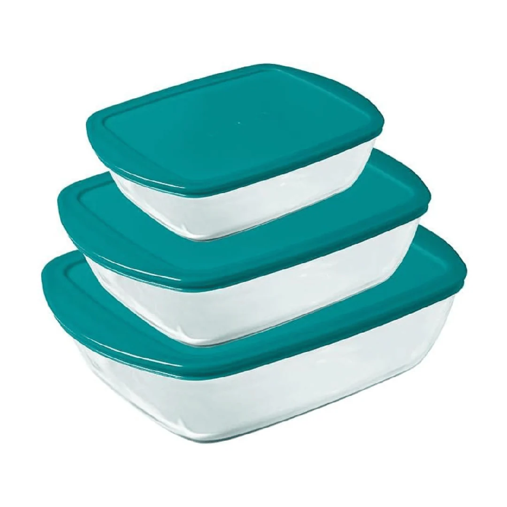 Pyrex Pyrex Cook & Store Dish - Rectangular 3 Pcs | 913S342 - Home & Kitchen - Lebanon