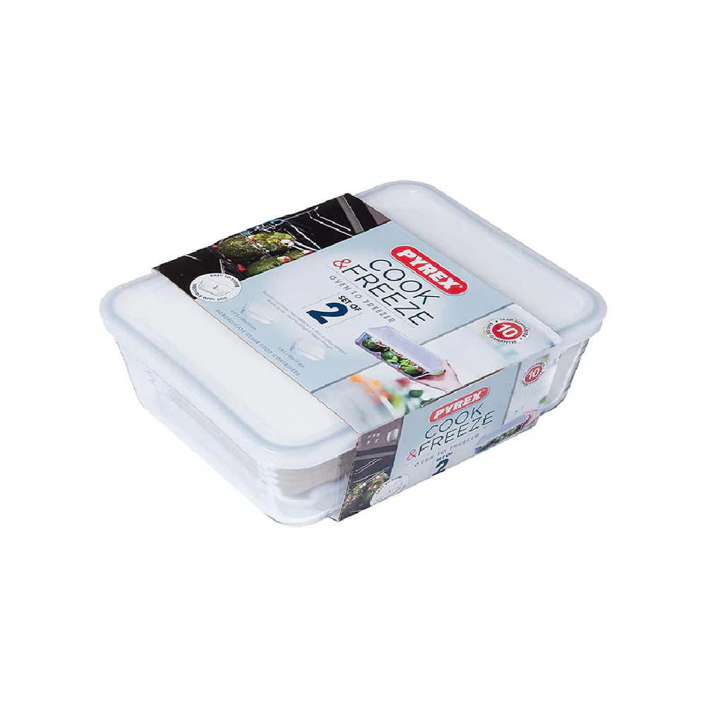 Pyrex Pyrex Cook & Freeze - 2 Pcs - 1.5L & 2.6L | 912S951 - Home & Kitchen - Lebanon