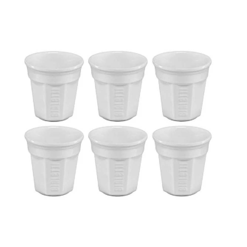 Bialetti Bialetti Espresso Cups Set of 6 (0.6L, White Color)| BIAY0TZ502 - Home & Kitchen - Lebanon