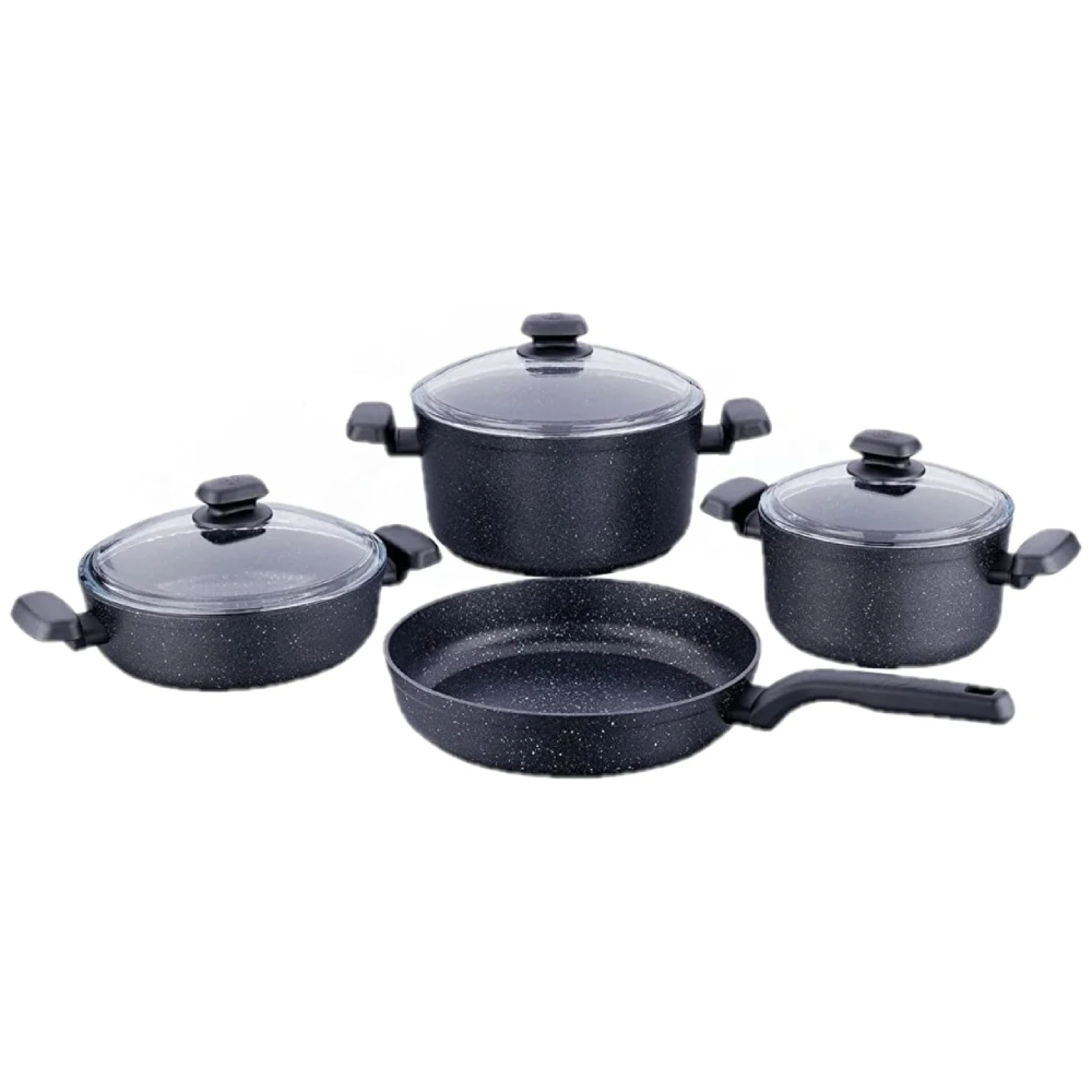 Korkmaz Korkmaz Ornella 7-Piece Non-Stick Aluminum Cookware Set – Black - Home & Kitchen - Lebanon