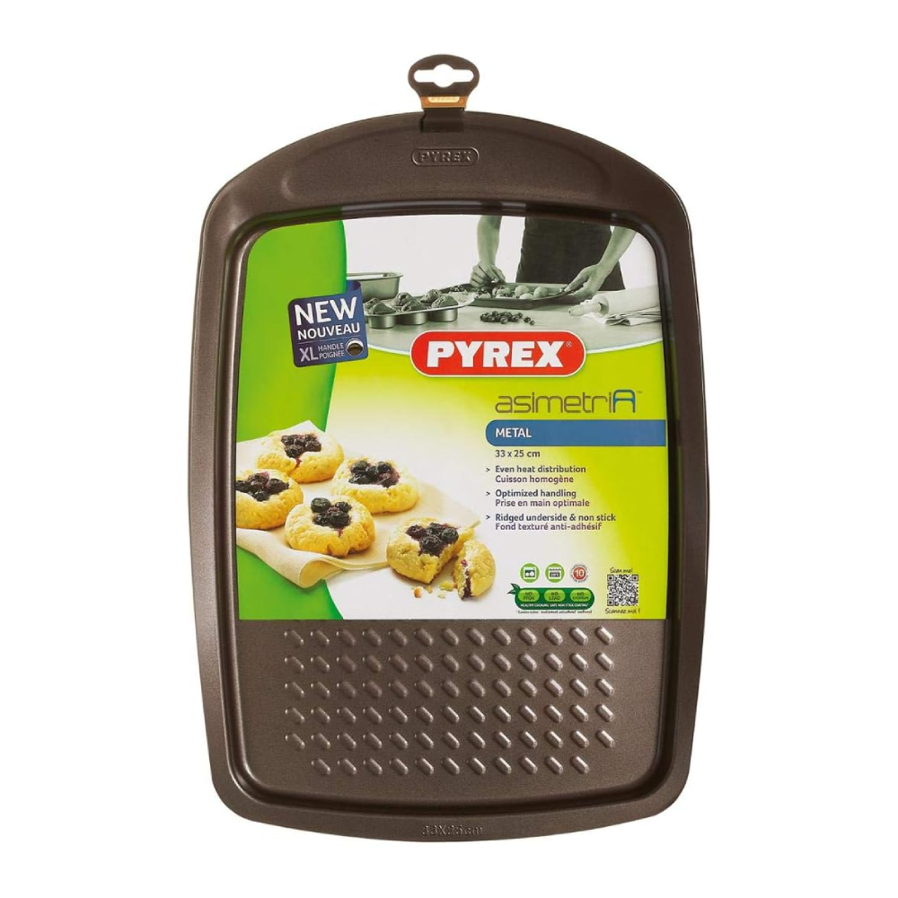 Pyrex PYREX Asmetria Easy Grip Metal Baking Tray | AS33BV0 - Home & Kitchen - Lebanon