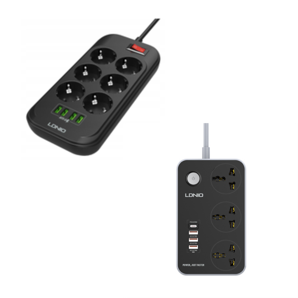 LDNIO LDNIO Power Socket Bundle: SC3412 20W USB-C PD 3-Port QC3.0 + SE6403 6 Ways Power Sockets & 4 USB Ports - Computers & Tech - Lebanon