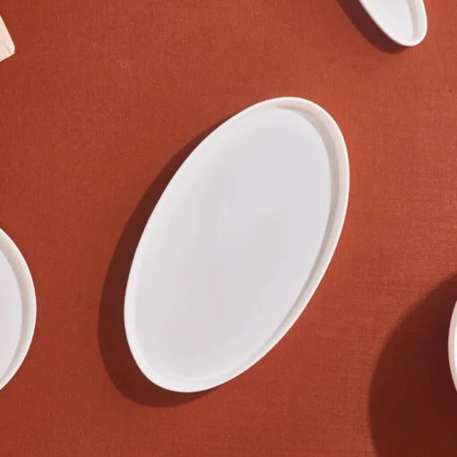 Karaca Karaca Stream Basic Line Small Boat Oval Plate 25cm | 153.09.01.4755 - Home & Kitchen - Lebanon