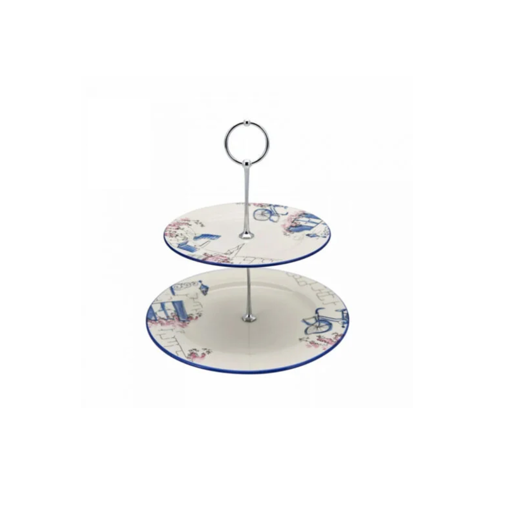 Karaca Karaca Alacati Two-Tiered Layers Cookie Holder Serving Platter | 153.03.07.7925 - Other - Lebanon