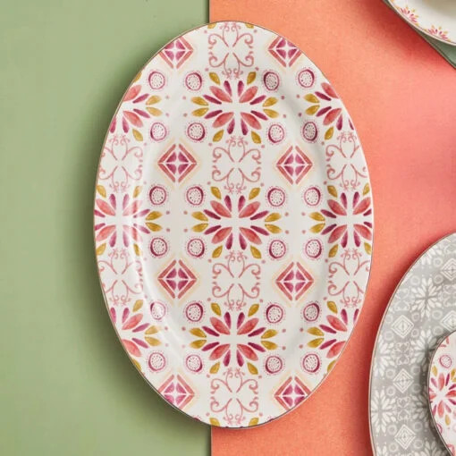 Karaca Karaca Ibiza Porcelain Boat Plate 35cm | 153.03.06.5784 - Home & Kitchen - Lebanon