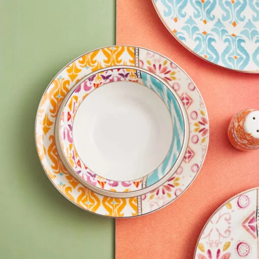 Karaca Karaca Ibiza Porcelain Colored Bowl 13cm | 153.03.06.5819 - Home & Kitchen - Lebanon