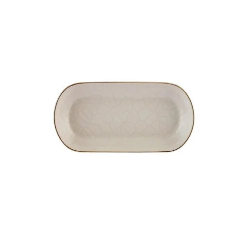 Karaca Karaca Calvin Ceramic Small Boat Plate 19cm | 153.03.06.9158 - Home & Kitchen - Lebanon