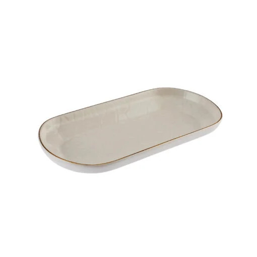 Karaca Karaca Calvin Ceramic Large Boat Plate 26cm | 153.03.06.9159 - Home & Kitchen - Lebanon
