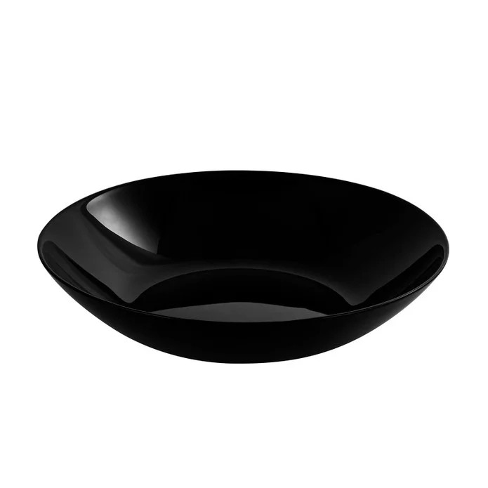Karaca Karaca Swan Opal Glass Deep Small Plate Black– 20cm | 153.03.07.7505 - Home & Kitchen - Lebanon