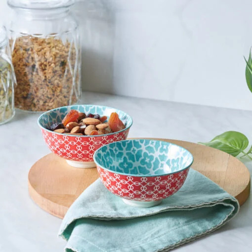 Karaca Karaca Retro Turquois Snack Bowl | 153.03.06.7228 - Home & Kitchen - Lebanon