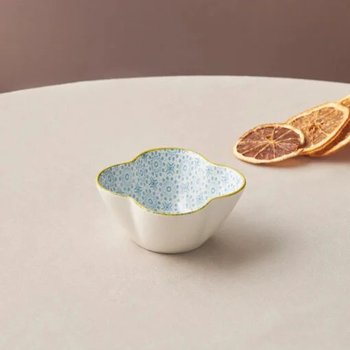 Karaca Karaca Floral Blue Clover Snack Bowl 10cm | 153.03.08.2976 - Home & Kitchen - Lebanon