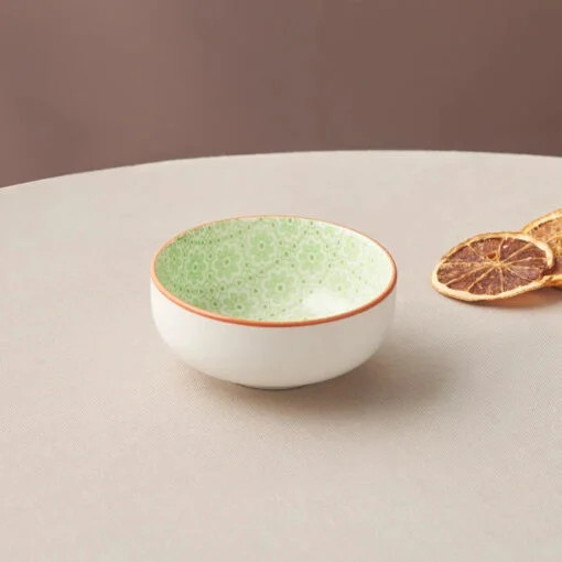 Karaca Karaca Floral Green Round Snack Bowl 10cm | 153.03.08.2975 - Home & Kitchen - Lebanon