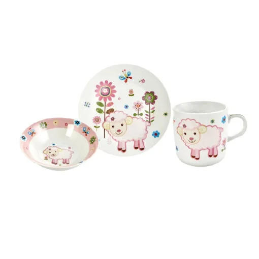 Karaca Karaca Cute Porcelain Sheep Baby Feeding Set | 153.01.04.2537 - Home & Kitchen - Lebanon